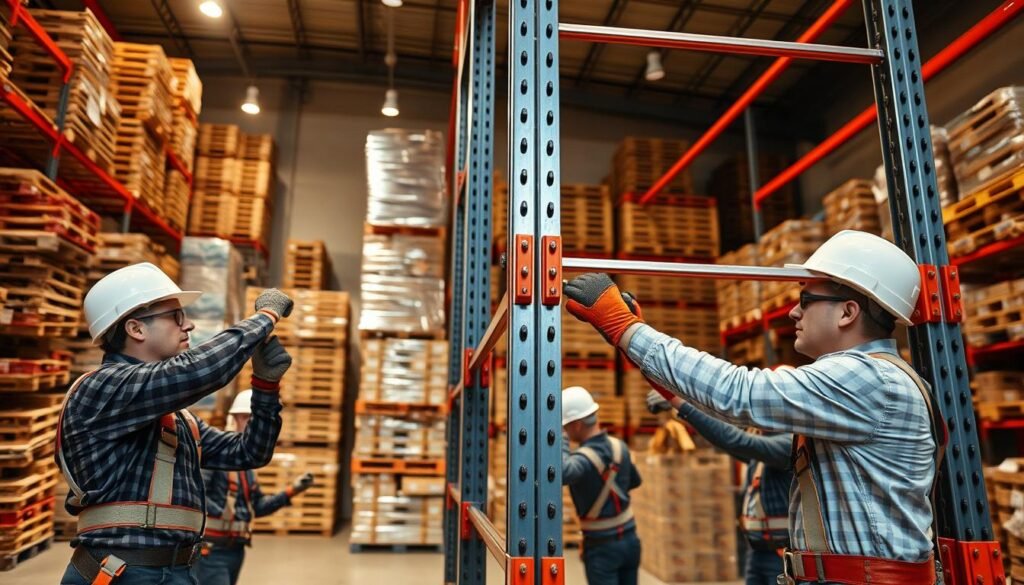 safety guidelines during pallet rack assembly