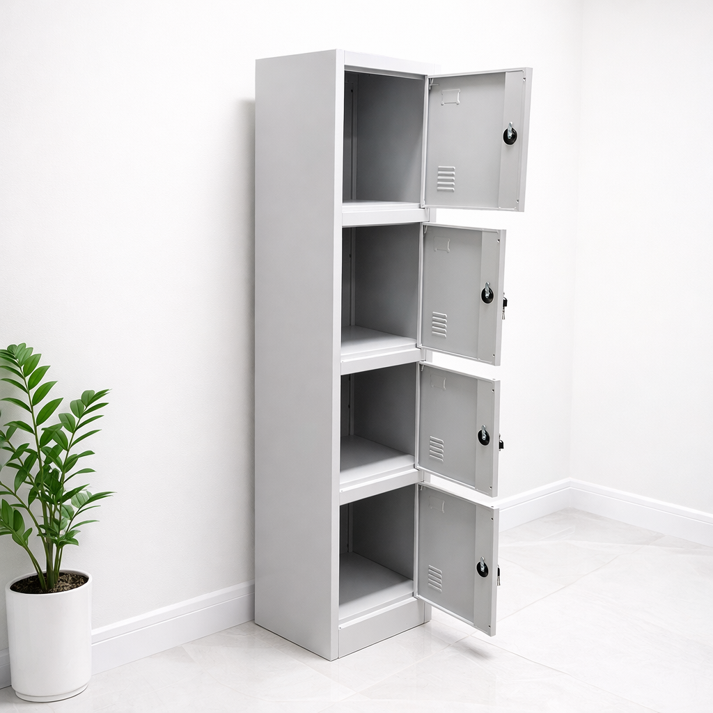gray metal storage locker unit