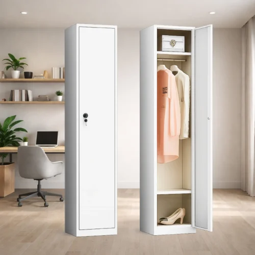 metal storage locker cabinet white