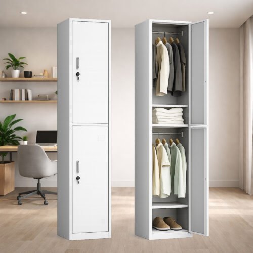 metal storage locker cabinet two doors