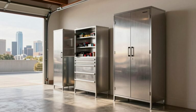 stainless steel storage cabinets set