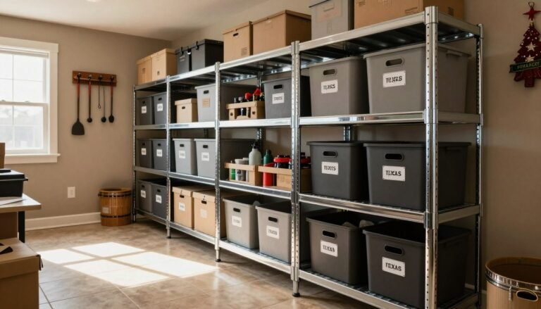 metal storage shelving units with bins