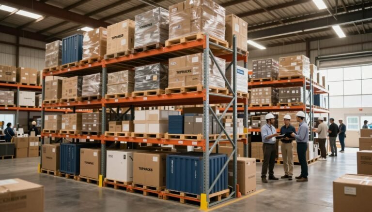 warehouse storage racks with pallets