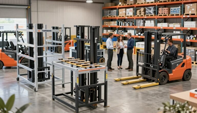 metal storage racks in warehouse