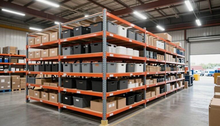 metal storage shelving units warehouse